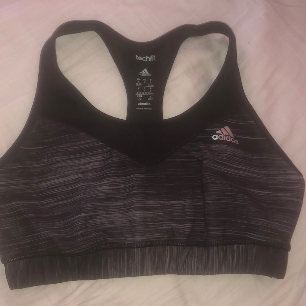 Grey adidas sports bra